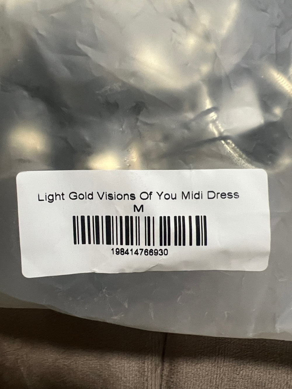 JLUXLABEL Light Gold Cowl-Neck Midi Dress - Picture 7 of 7